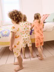 Orange/White Peach Short Pyjamas 3 Pack (9mths-12yrs) - Image 4 of 7