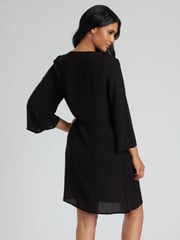 South Beach Black Crinkle Viscose Pull Over Beach Tunic - Image 2 of 6
