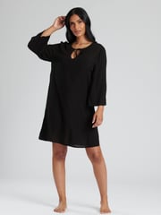 South Beach Black Crinkle Viscose Pull Over Beach Tunic - Image 5 of 6