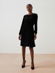 FatFace Black Annie Velvet Dress - Image 1 of 6