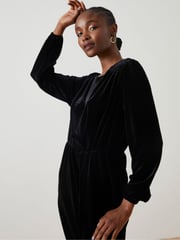 FatFace Black Annie Velvet Dress - Image 3 of 6
