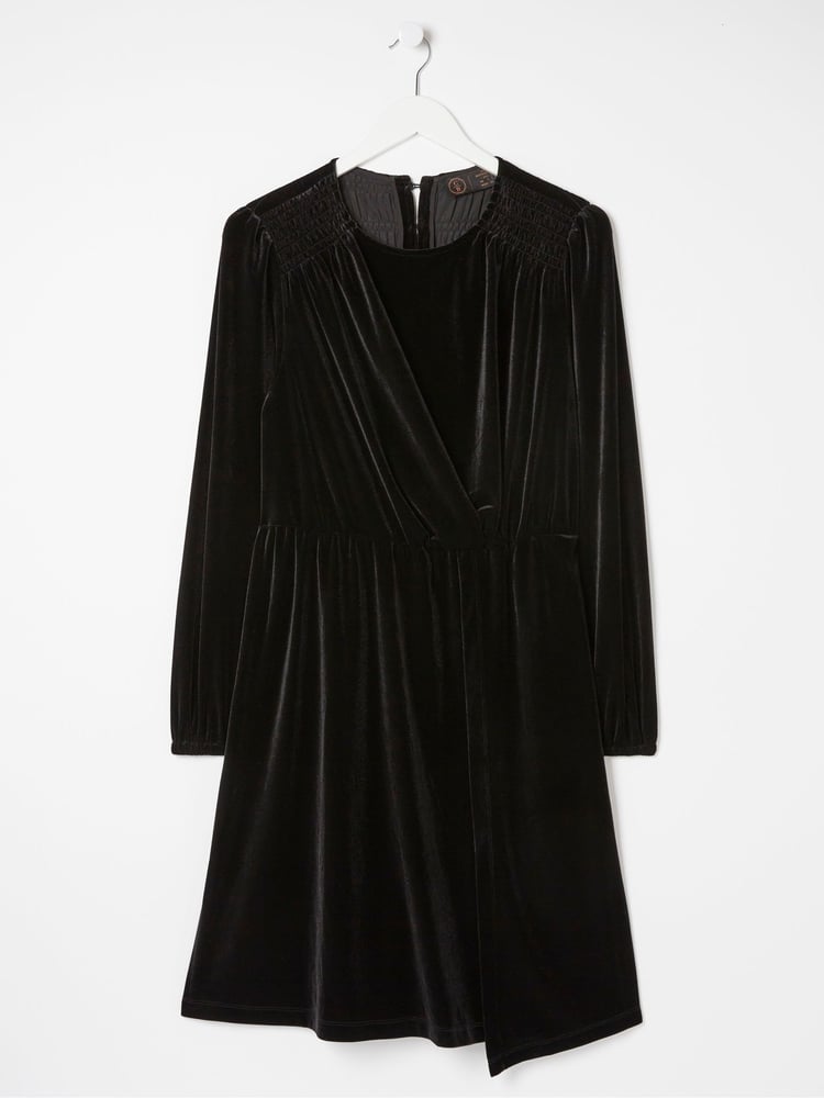 FatFace Black Annie Velvet Dress - Image 6 of 6