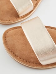 Gold Leather Sandals - Image 4 of 5