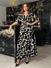 Girl In Mind Black Piper Wrap Maxi Dress - Image 1 of 4