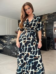 Girl In Mind Black Piper Wrap Maxi Dress - Image 4 of 4