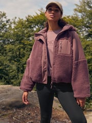 Rose Pink Teddy Borg Jacket - Image 1 of 9