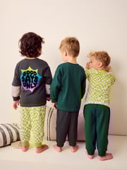 Black/Green/ Citrine Yello Checkerboard 3 Pack Oversized Pyjamas (9mths-10yrs) - Image 2 of 12