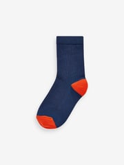 Multicolour Block Cotton Rich Fine Rib Socks 7 Pack - Image 6 of 8