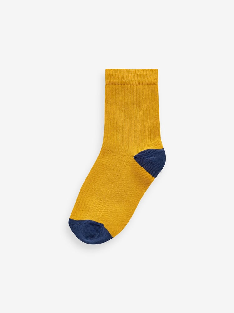 Multicolour Block Cotton Rich Fine Rib Socks 7 Pack - Image 8 of 8