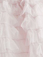 Shell Pink Sparkle Ruffle Mesh Dress (3mths-8yrs) - Image 6 of 6