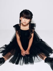 Black Mesh Party Dress (3-16yrs) - Image 1 of 8
