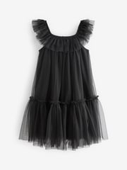 Black Mesh Party Dress (3-16yrs) - Image 6 of 8