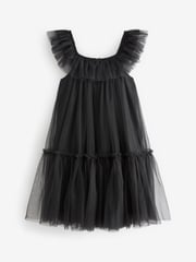 Black Mesh Party Dress (3-16yrs) - Image 7 of 8