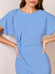 Lipsy Navy Blue Twist Side Crew Neck Midi Dress - Image 4 of 4