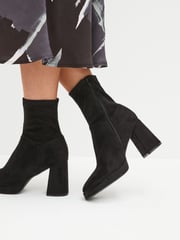 Black Forever Comfort® Platform Sock Ankle Boots - Image 2 of 7