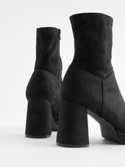 Black Forever Comfort® Platform Sock Ankle Boots - Image 5 of 7
