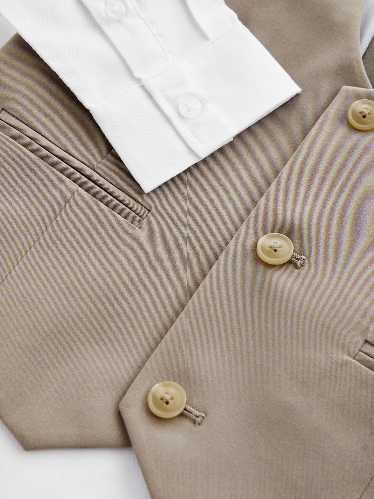 Ecru / Taupe Waistcoat Set (12mths-16yrs) - Image 5 of 5