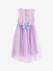 Lilac Purple Mesh Tie Back Party Dress (3-16yrs) - Image 3 of 3
