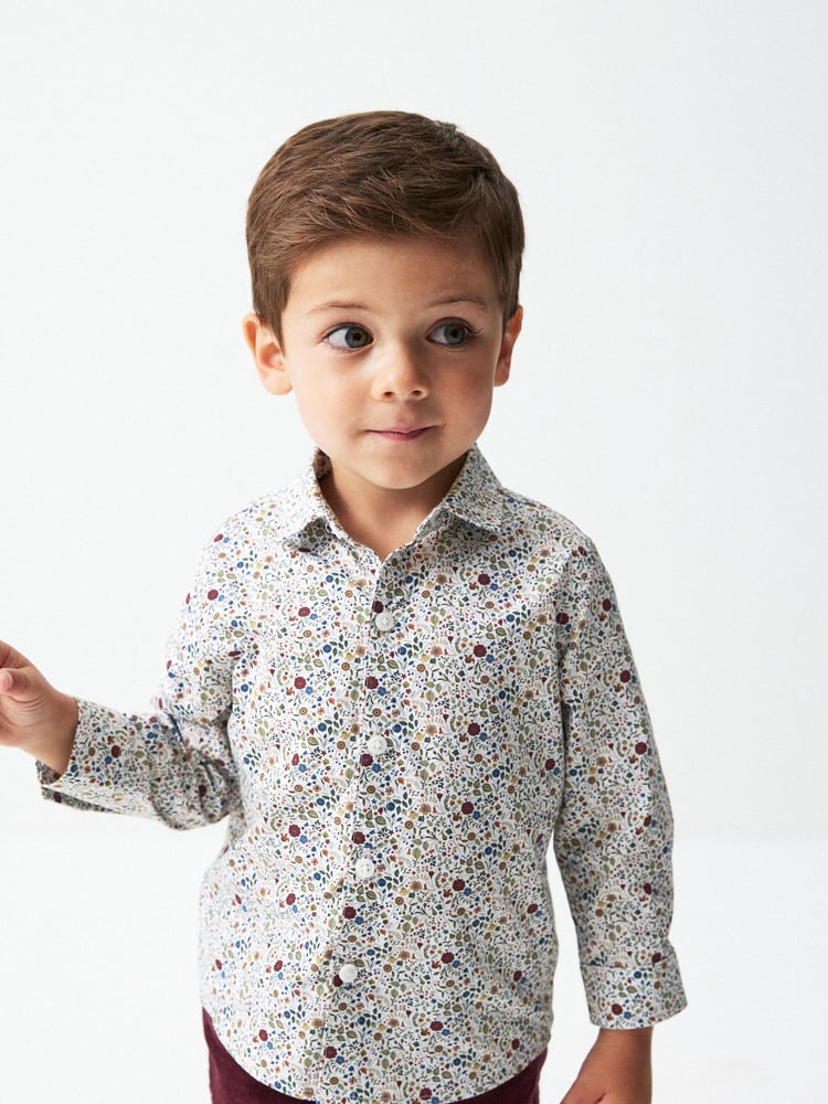 Pink Smart Floral Print Shirt (3mths-7yrs) - Image 1 of 7