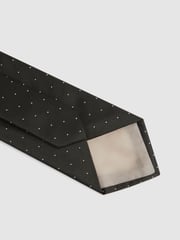 Reiss Dark Green Liam Polka Dot Silk Tie - Image 4 of 5