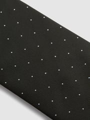 Reiss Dark Green Liam Polka Dot Silk Tie - Image 5 of 5