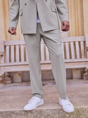 Cement Grey Relaxed Fit Motionflex Stretch Suit Trousers - Image 2 of 7