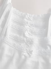 White 5 Pack Lace Trim Cami Vest (1.5-16yrs) - Image 4 of 4