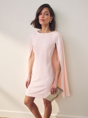 Lauren Ralph Lauren Petra Cape Georgette Cocktail Mini Dress - Image 1 of 5