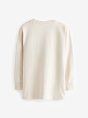 Ochre Yellow/Cream 100% Cotton Long Sleeve Colourblock T-Shirts 3 Pack (3-16yrs) - Image 5 of 6