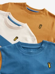 Ochre Yellow/Cream 100% Cotton Long Sleeve Colourblock T-Shirts 3 Pack (3-16yrs) - Image 6 of 6
