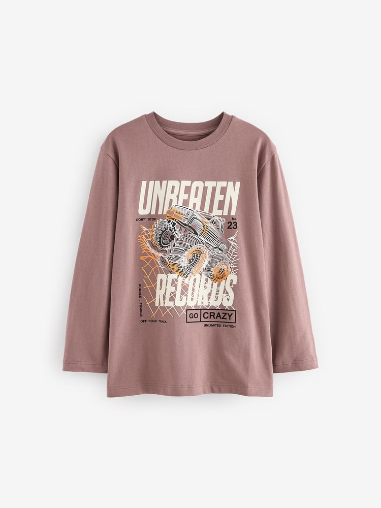 Blue Dino Graphic 100% Cotton Long Sleeve T-Shirts 3 Pack (3-16yrs) - Image 2 of 6