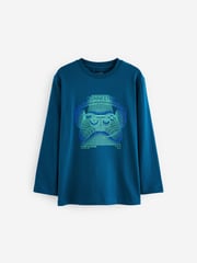 Blue Dino Graphic 100% Cotton Long Sleeve T-Shirts 3 Pack (3-16yrs) - Image 4 of 6