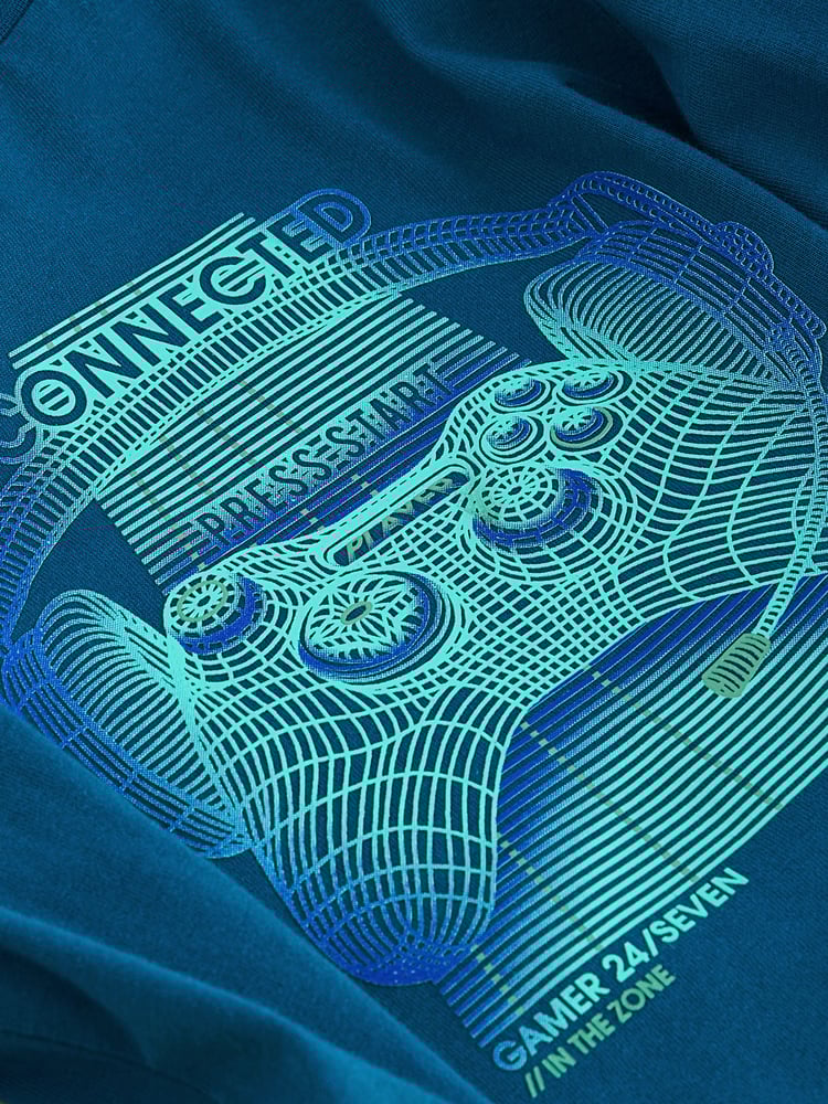 Blue Dino Graphic 100% Cotton Long Sleeve T-Shirts 3 Pack (3-16yrs) - Image 6 of 6