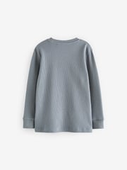 Grey/ Mauve/ Blue Textured Long Sleeve T-Shirts 3 Pack (3-16yrs) - Image 3 of 6