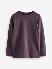 Purple/Blue/Cream/Stone Long Sleeve Cosy T-Shirts 4 Pack (3-16yrs) - Image 3 of 8