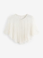 Ivory Cream Pearl Sheer Cape Cover-Up - Image 4 of 5