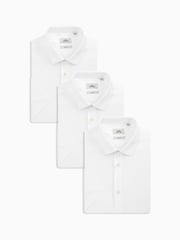 White Easy Care Single Cuff Shirts 3 Pack - Image 1 of 5