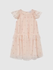 Reiss Pale Pink Fifi 4-9 yrs Tulle Embroidered Dress - Image 2 of 6