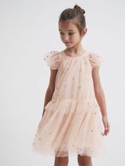 Reiss Pale Pink Fifi 4-9 yrs Tulle Embroidered Dress - Image 3 of 6