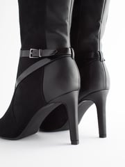 Black Regular/Wide Fit Forever Comfort® Buckle Detail Heeled Knee High Boots - Image 2 of 8