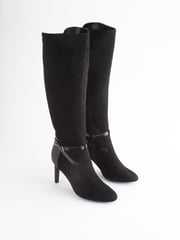 Black Regular/Wide Fit Forever Comfort® Buckle Detail Heeled Knee High Boots - Image 4 of 8