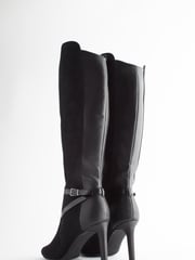 Black Regular/Wide Fit Forever Comfort® Buckle Detail Heeled Knee High Boots - Image 5 of 8