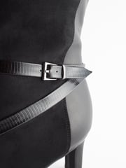 Black Regular/Wide Fit Forever Comfort® Buckle Detail Heeled Knee High Boots - Image 8 of 8