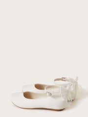 Monsoon White Spot Bow Communion Ballet Flats - Image 2 of 3