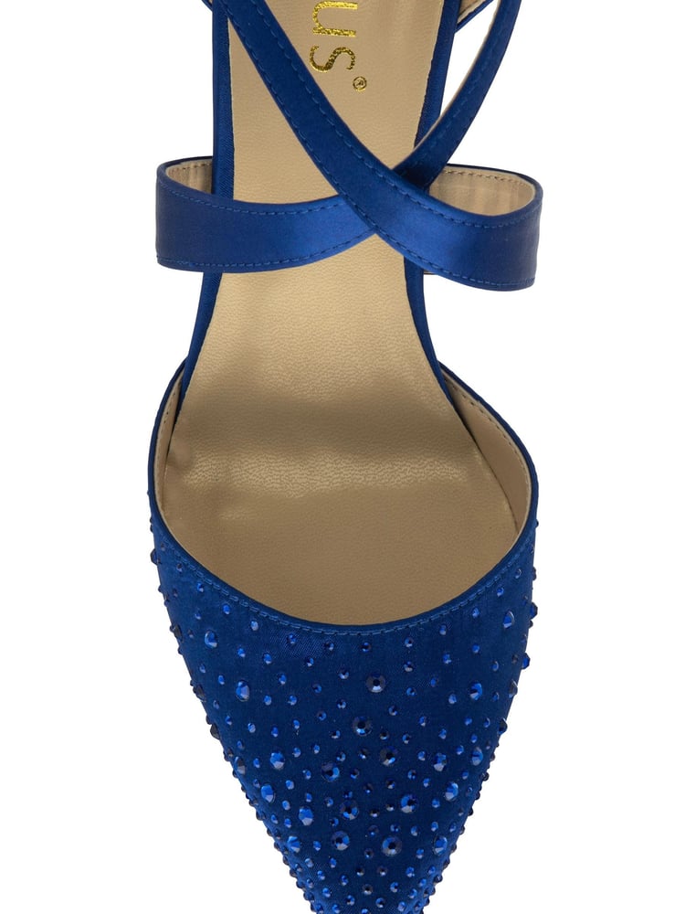 Lotus Blue Diamante Pointed-Toe Court Shoes - Image 4 of 4