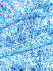 Blue Tile Print Tie Front Short Sleeve Maxi Dress - Image 6 of 6