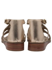 Ravel Gold Leather Wedge Sandals - Image 3 of 4