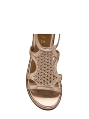 Ravel Gold Leather Wedge Sandals - Image 4 of 4