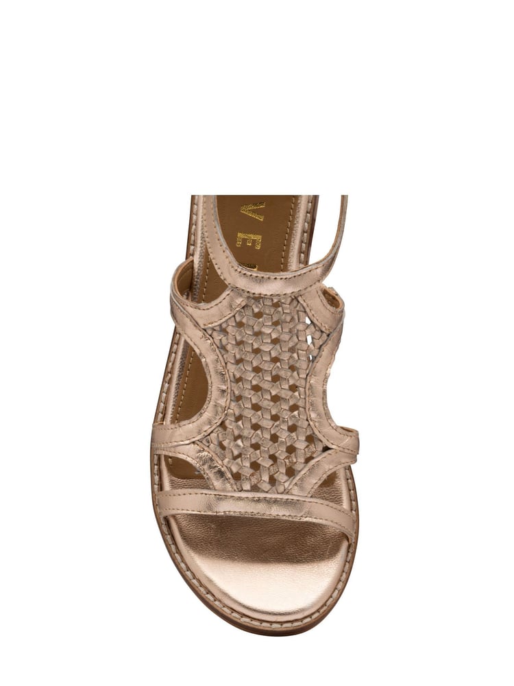 Ravel Gold Leather Wedge Sandals - Image 4 of 4