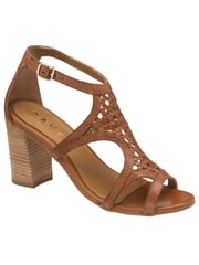 Ravel Brown Leather Heeled Sandals - Image 1 of 4